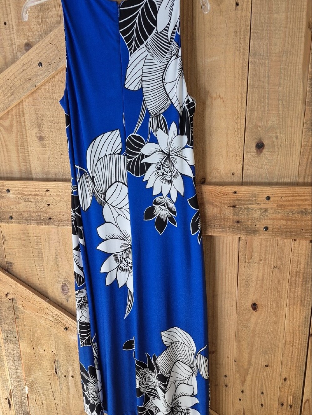 Anne Klein Blue and White Floral Maxi Dress - Picture 2 of 3